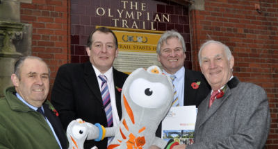 From left to right is Milner Whiteman, Shropshire Councillor for Much Wenlock, Steve Charmley, Cabinet member for active and healthy lifestyles, Keith Barrow, leader and Mike Owen, Cabinet member for culture in Much Wenlock.