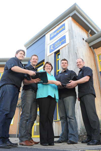 The Start Technology team from left, James Cox, Technician; Ian Groves, director; Anne Shelmerdine, office manager; Adam Wright, technician and James Guestford, director.