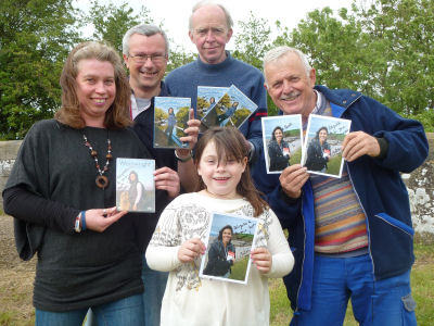 Shrewsbury and Newport Canals Trust members are thrilled to have Julia Bradbury as their 1000th member. Pictured are (back, left to right) Julie Harris, Alan Harding, David Crow and chairman, Bernie Jones, with young canal fan, Grace Harris.