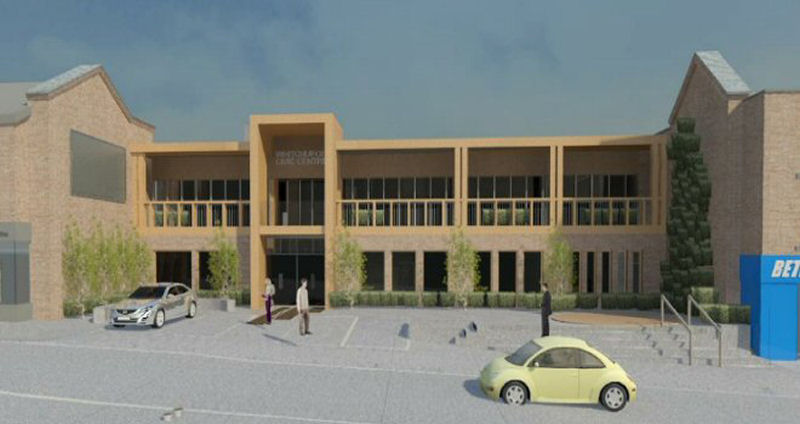 Artist's impression of how Whitchurch Civic Centre will look once development work is complete.