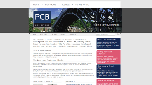 PCB Solicitors new website.