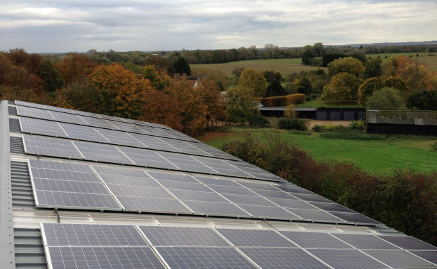 The solar array on the roof at Set Up Scenery.