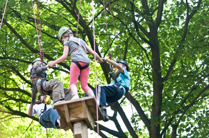 The ropes course in Telford Town Park.