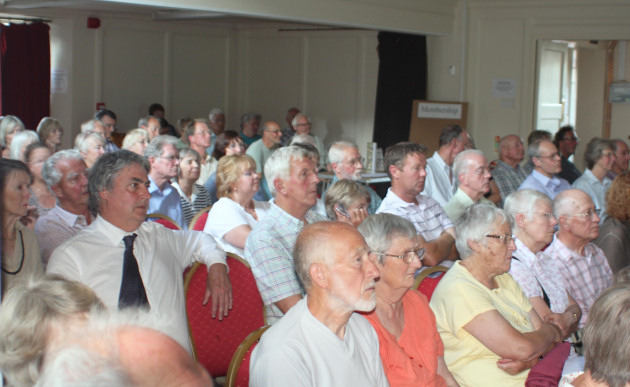 Phil Bennion and members of the public attend the SamDev meeting in Church Stretton.