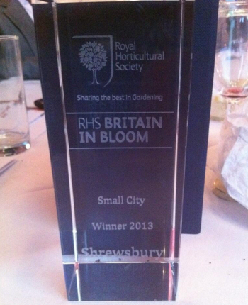 Shrewsbury’s Britain in Bloom award. Photo: Shrewsbury Town Council.