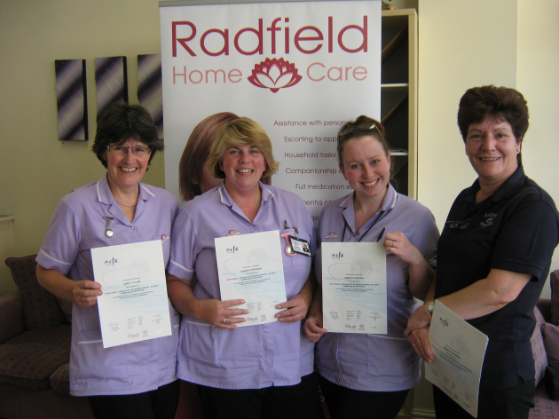 With their certificates: Carol Pillow, Sharon Robinson, Kay Farnsworth and Leverne Roberts.