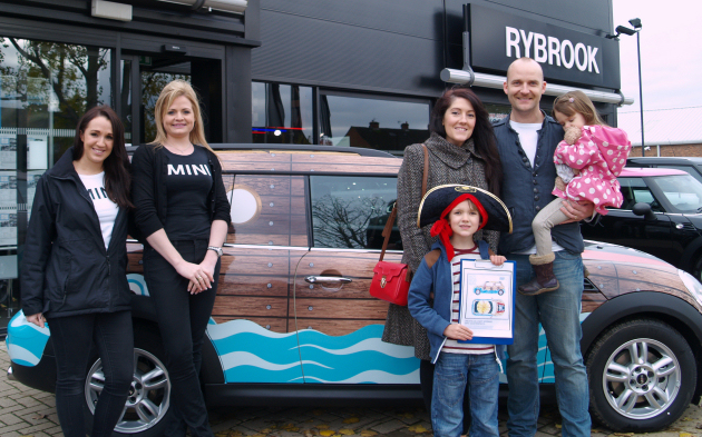 Kate Taylor and Victoria Cook from Rybrook Shrewsbury MINI with Jack Hornby and family from Market Drayton.
