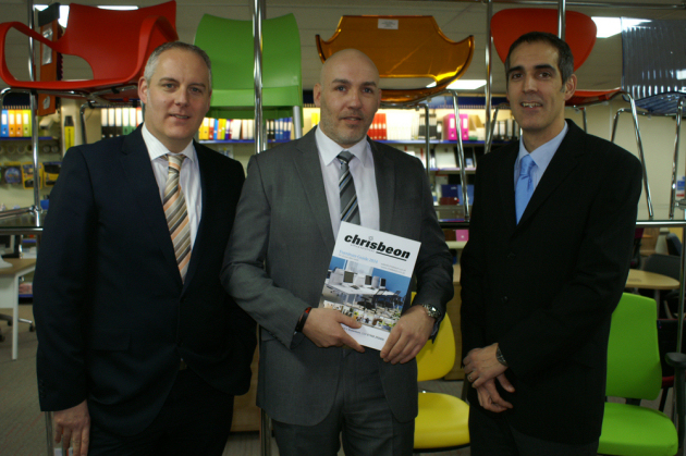 Chrisbeon business partners Craig Hughes (left) and Richard Hughes (right) welcome Ryan (centre) back to the fold.