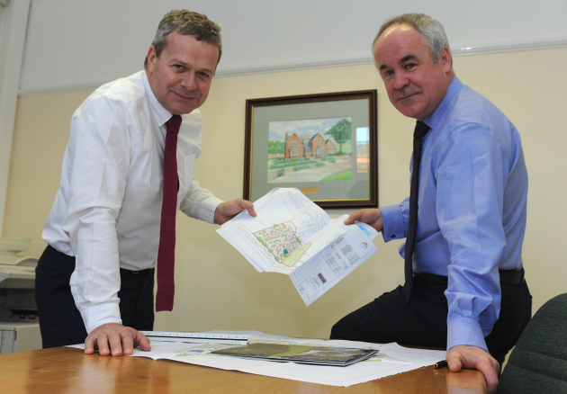 Ian Burns, new MD of Galliers Homes with former MD Nigel Clarke.