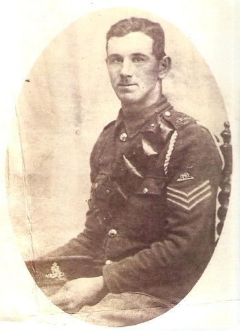 First World War Image shows Walter Edward Rogers MM, a Shrewsbury and Upton Magna man, of the 2/1st Shropshire Battery,  Royal Horse artillery who died of gas poisoning and wounds 23 August 1917. Image courtesy of Samantha Charlton (nee Rogers), and her father.
