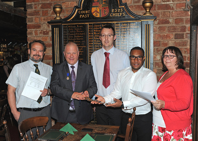 Andrew Lear (Secretary), David Vanner, Chris Robson (Treasurer), Christian McIntosh and Lynne Williams (Dinner Secretary).