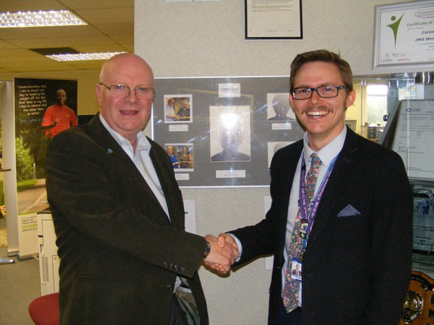 Steve Harris director at Carewatch and Graham Reynolds senior administrator for pre-employment skills at TCAT
