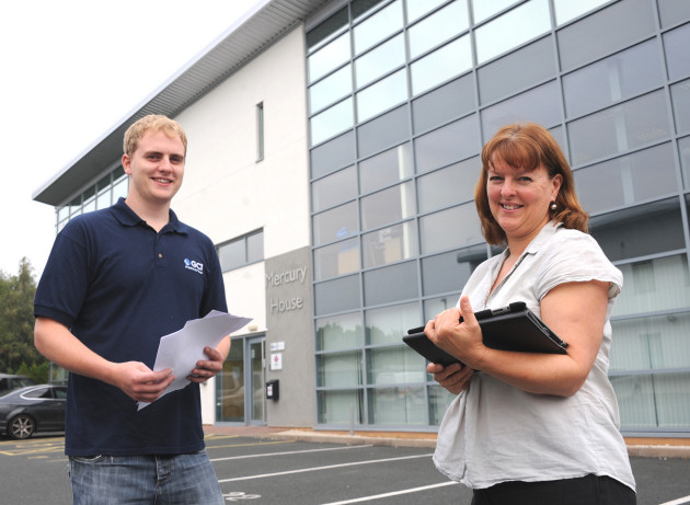 Kyle Martin welcomes Katy Jones of Network Support Solutions, to Shrewsbury Business Park.