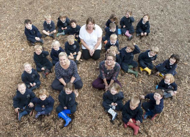 Prestfelde’s nursery and reception children with teachers Katie Akers, Paula Radcliffe and Rebecca Attwell