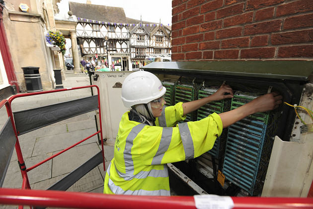 Openreach engineer Danielle Baugh connecting customers in Ludlow as part of the Connecting Shropshire project