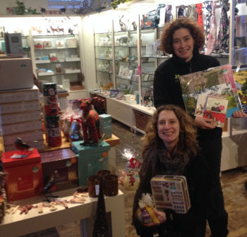Retail and Recruitment Manager, Charmaine Nicolson and Events Administrator Caroline Norcott with some of the ranges on offer in the Dudmaston shop.