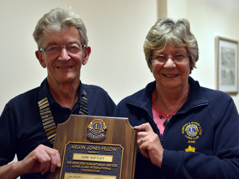 Ironbridge Lions President, Colin Thompson and Melvin Jones Fellow, June Softley