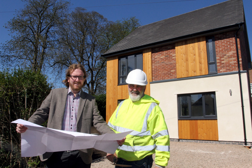 Craig Marston of Ke-design (left) and Dave Pallatina of DG Pallatina Builders outside the newly-built house