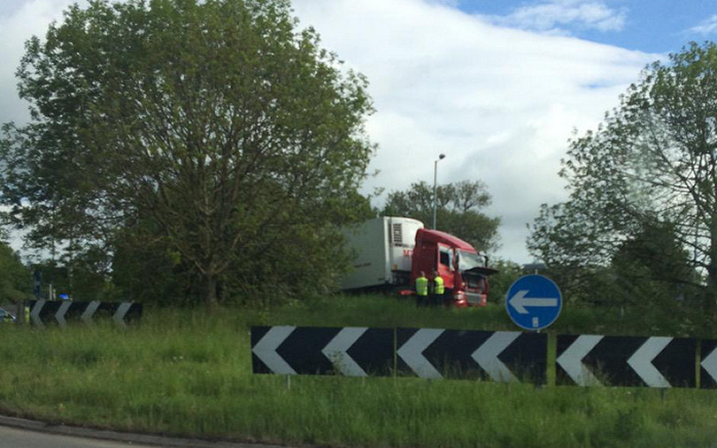 The scene of the incident on the A5 near Oswestry. Photo: Kerry Mason