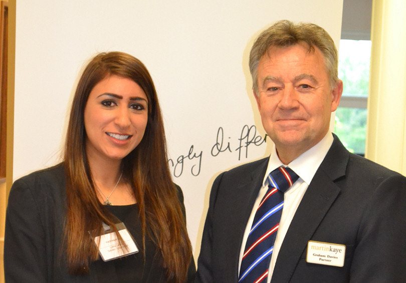 Lubna Laheria and Graham Davies from Martin-Kaye Solicitors at the latest HELP presentation in Telford
