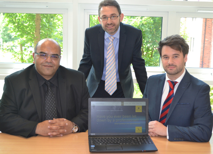 Launching the new website are, from left, Mohammed Ahsan, Andrew Oranjuik and Jason Round at Martin-Kaye Solicitors