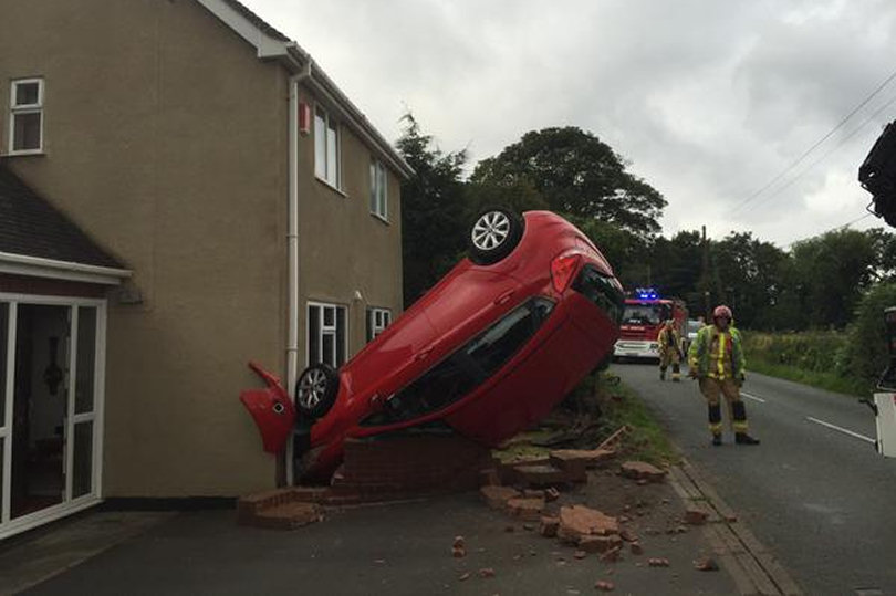 The scene of the collision in Wheat Leasows. Photo: @SFRSWellington