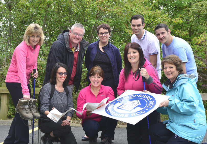 Preparing for their Snowdon Challenge, back from left, Sue Steadman, Martyn Wright, Heather Thatcher-Plant, Jon Corfield and Martyn Cosgrove, with front from left, Marcelle Chester-McCabe, Sue Turner, Tracy Lester and Julia Baron