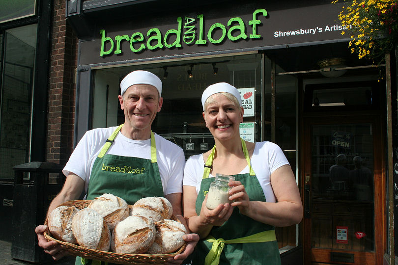 Martin Priddy and Kate Warwick of Shrewsbury’s artisan bakery Bread and Loaf are celebrating ‘Sourdough September’ 