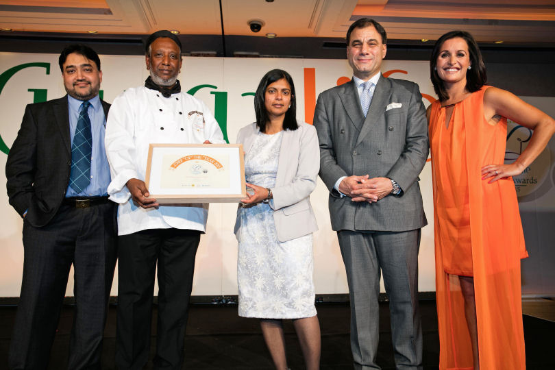 Mr Shelim Hussain MBE, Founder and MD of kukd.com, Chef Mohammed Azad from Café Saffron Shrewsbury, Rupa Haq MP, Lord Karan Bilimoria, Founder Chairman of Cobra Beer and Nina Hossain, Broadcast Journalist