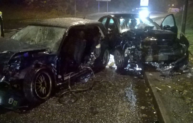 The scene of the collision on Leegate Avenue. Photo: West Midlands Ambulance Service