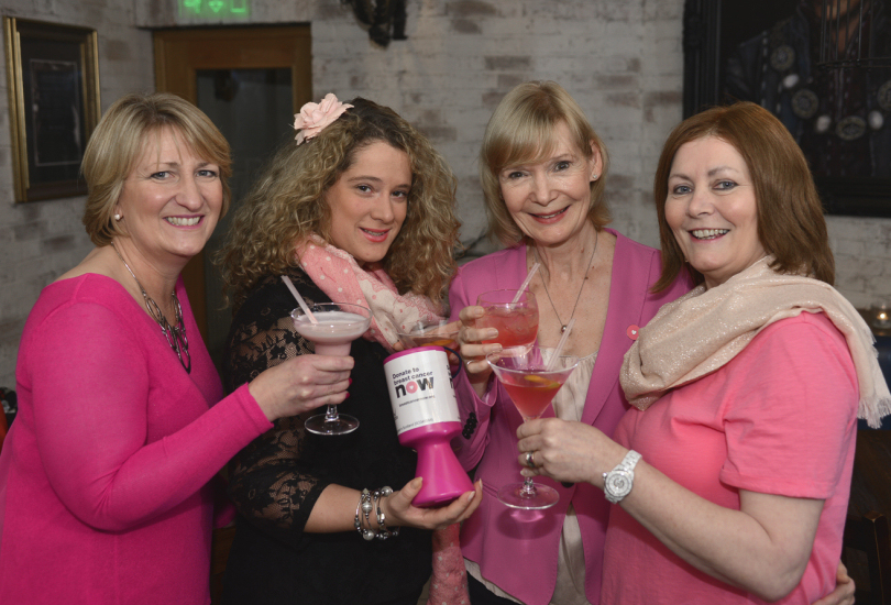 Tina Boyle of the Shrewsbury Breast Cancer Now group with fund raisers Libby Glinksman from Acoustic Boutique and Carol Grant, both of The Square, Shrewsbury, and Clare Jenkins of Henry Tudor House