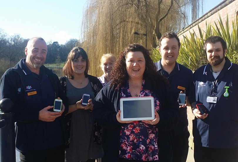 Sally Moran, Branch Manager (middle) with members of the Radfield Home Care Team