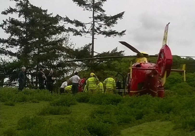 Emergency services at the scene of the incident in Snailbeach. Photo: Adam Matthews @SFRS_atm