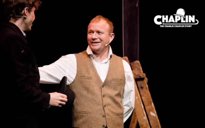 Steven Arnold plays Charlie Chaplin’s brother, Sydney in the production