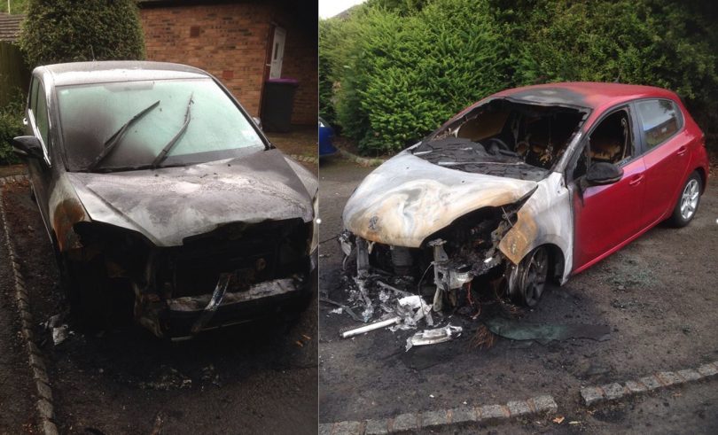 Two of the cars were extensively damaged 
