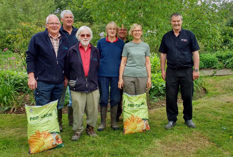 Chris Watkins and Tony Comley, head gardeners at Severn Hospice, received the compost this week