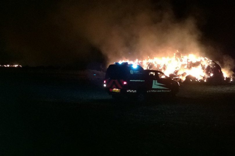 Firefighters at the scene of the fires near Shrewsbury. Photo: @SFRS_Shrews