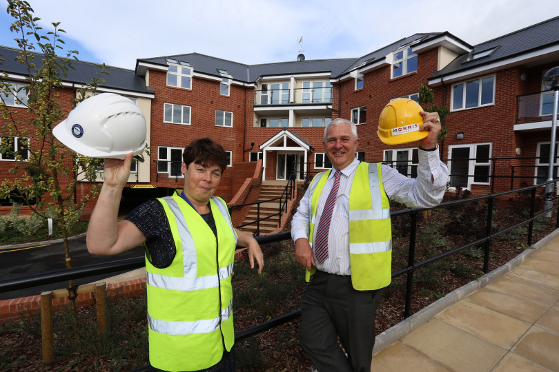 Helen Pugh, Severnside Housing, with Morris Property contracts manager, Steve Bowen