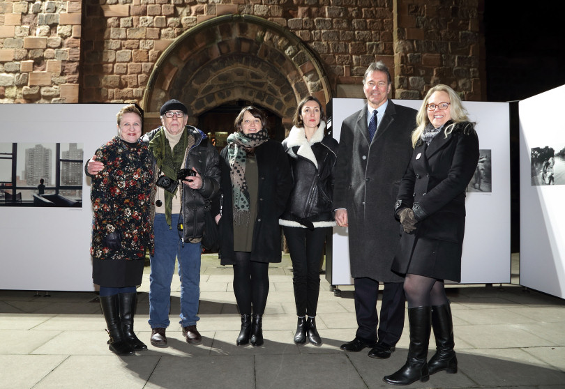 Peta Murphy-Burke, Relationship Manager, Arts Council, David Hurn, Magnum Photographer, Nicola Shipley, Grain, Emily Graham, Magnum, Mike Matthews, Chairman of Shrewsbury BID/Owner of Prince Rupert Hotel and Salla Virman, CEO of The Hive