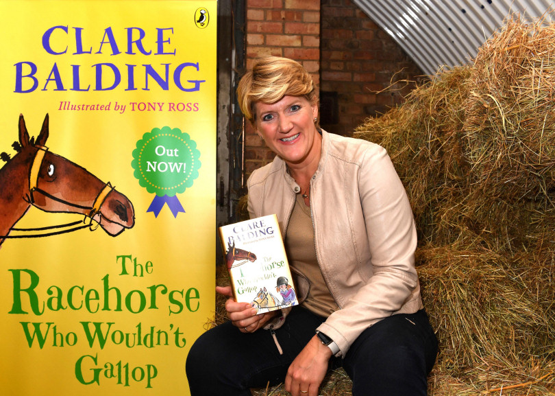 Clare Balding with her book The Racehorse Who Wouldn’t Gallop. Photo: Mark Allan