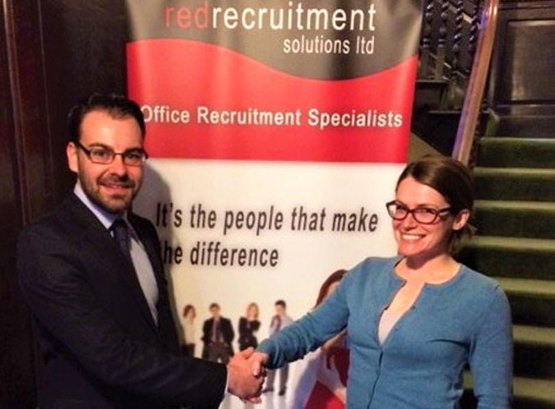  Rob Griffiths, Recruitment Manager at Red welcomes Kate Wrigley who will be taking up the role as reception administrator