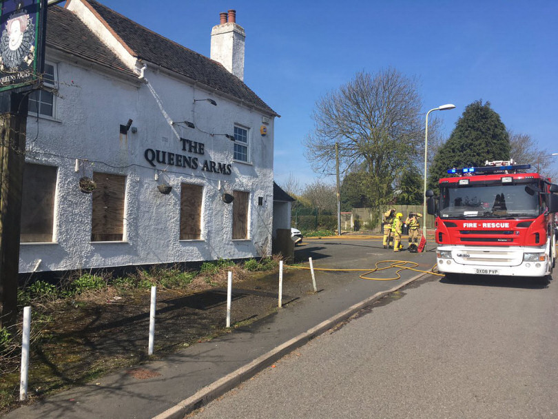 The scene of the fire in Bank Road, Dawley. Photo: @SFRSWellington