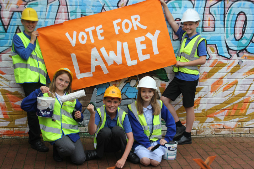Harley Leonard, Taylor Biggs, Lennon Holmes, Abigail Thomas and Kiera Harris all from Year 5 at Lawley Primary School in Telford