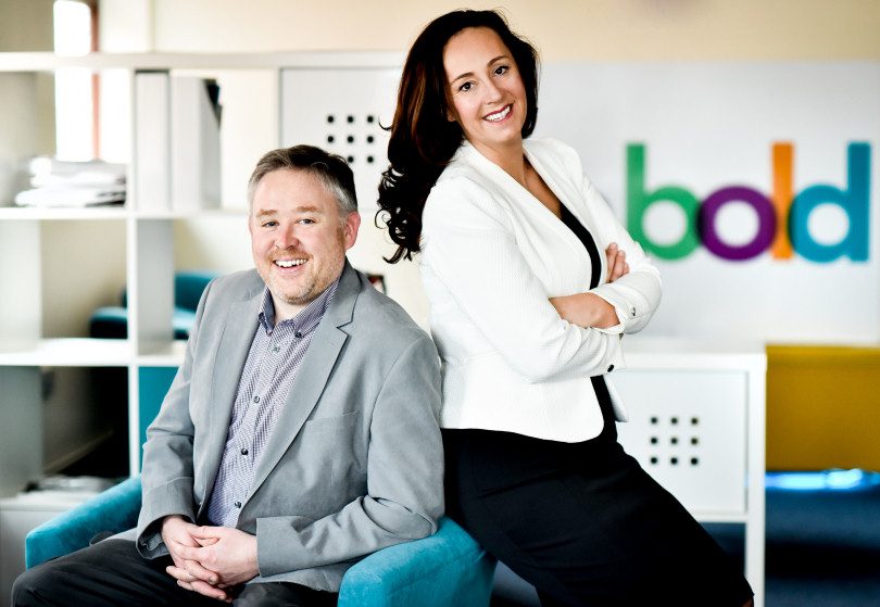Be Bold Media directors, Amy Bould and Mark Waugh