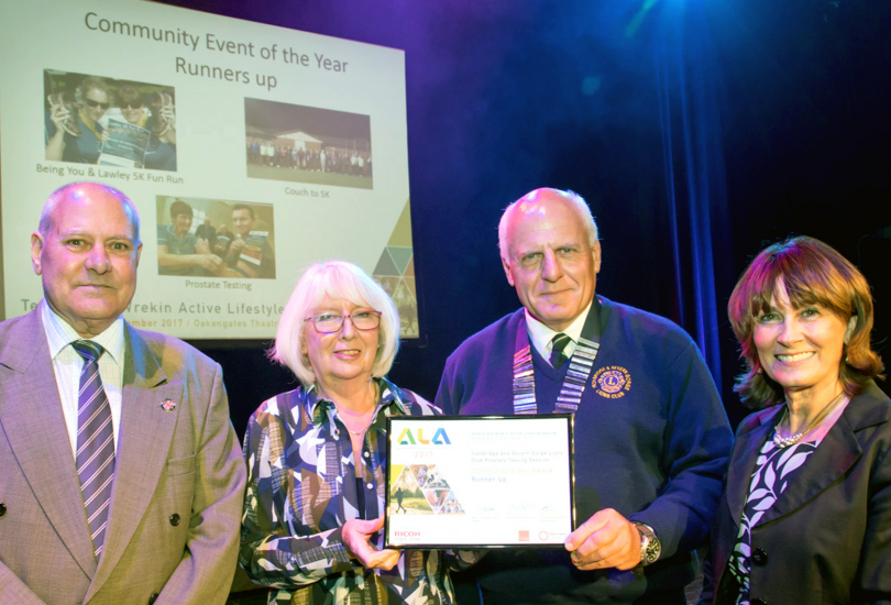 Pictured at the awards are Cllr John Minor (Telford & Wrekin Council), Mavis Derham (Past-President Ironbridge Lions), Charlie Miller (President Ironbridge Lions), Cllr Angela McClements (Telford & Wrekin Council)