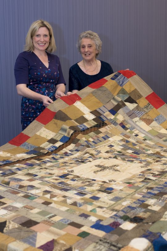 Victoria Sugden, Charity Director for the League of Friends and Margaret Harrison with the donated blanket