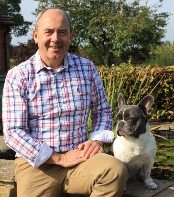 Newport Show President Tony Asson pictured with his two-year-old French Bulldog Beau