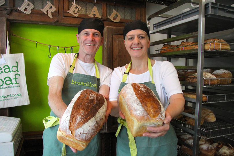 Bakers Martin Priddy and Kate Warwick, of Bread And Loaf, with their ‘Shropshire Whey’ loaf which won a silver award at the World Bread Awards