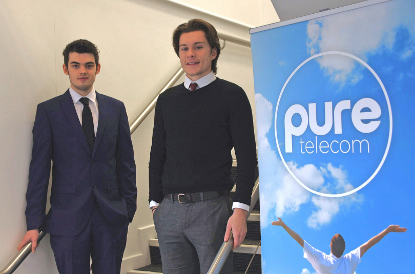 Alex Charmbury and George Robinson, new starters at Pure Telecom