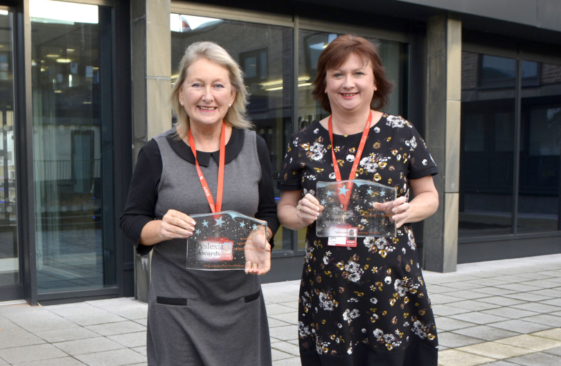 Lesley Urquhart and Lesley Tranter with their awards